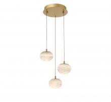 Lib & Co. US 12120-030 - Calcolo, 3 Light Round LED Pendant, Painted Antique Brass