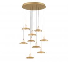 Lib & Co. US 12254-030 - Mantova, 9 Light Round LED Chandelier, Painted Antique Brass