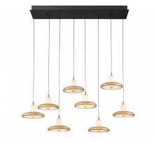 Lib & Co. US 12258-02 - Mantova, 8 Light Rectangular LED Chandelier, Matte Black