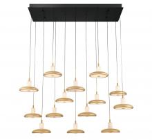 Lib & Co. US 12259-02 - Mantova, 14 Light Rectangular LED Chandelier, Matte Black