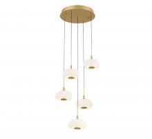 Lib & Co. US 12265-030 - Adelfia, 5 Light Round LED Chandelier, Painted Antique Brass