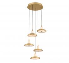 Lib & Co. US 12268-030 - Mantova, 5 Light Round LED Chandelier, Painted Antique Brass