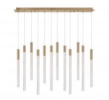 Lib & Co. US 12275-037 - Gravina ,12 Light Rectangular LED Chandelier, Brushed Brass, Clear Crystal