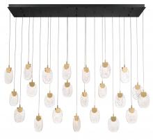 Lib & Co. US 12296-02 - Castelo, 23 Light Rectangular LED Chandelier, Matte Black