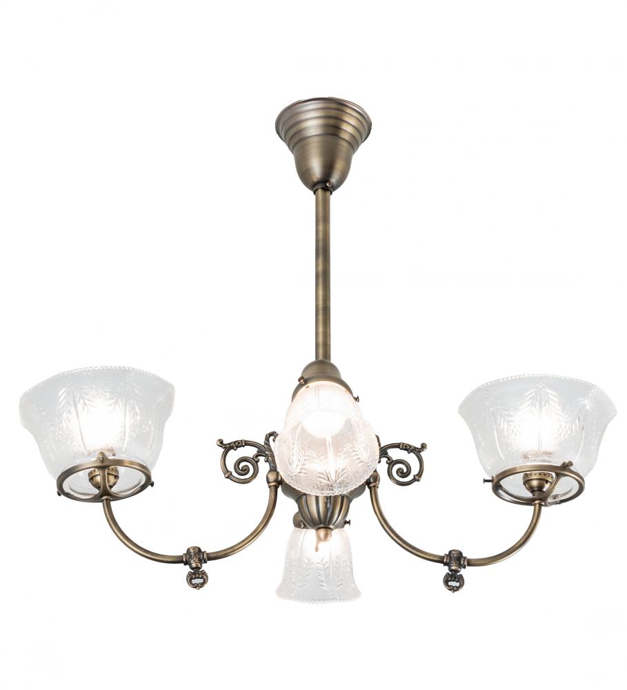 28" Long Revival Gas & Electric 4 Light Oblong Chandelier