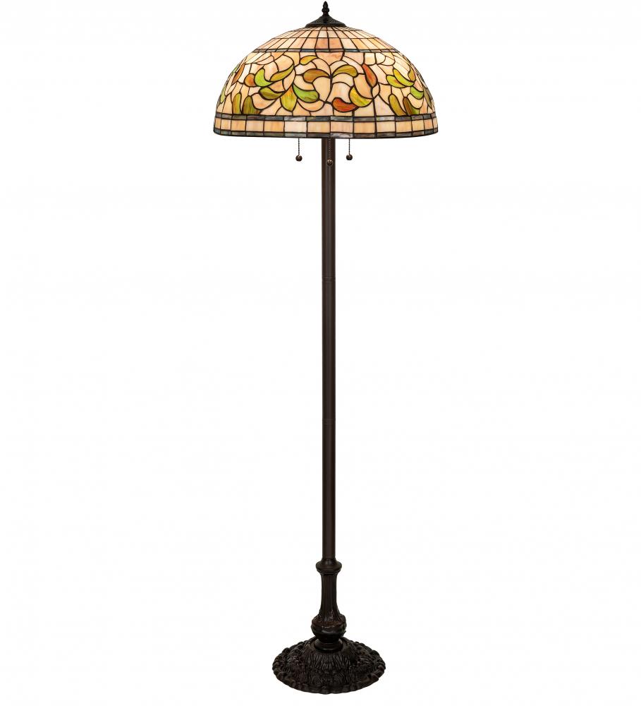 60" High Tiffany Turning Leaf Floor Lamp