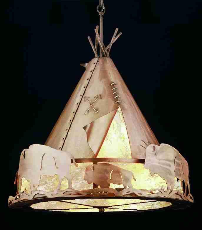 24"W Teepee w/ Buffalo Pendant