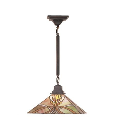 13"Sq Glasgow Bungalow Pendant.609