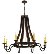 Meyda Blue 135754 - 50"W Barrel Stave Madera 8 LT Chandelier