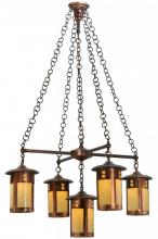 Meyda Blue 137268 - 36" Wide Fulton Prairie Loft 5 Light Chandelier