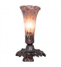 Meyda Blue 14358 - 7" High Purple Iridescent Tiffany Pond Lily Mini Lamp