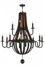 Meyda Blue 143858 - 48"W Barrel Stave Madera 12 LT Two Tier Chandelier