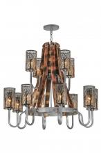 Meyda Blue 147189 - 44" Wide Barrel Stave Winter Maple 12 Light Two Tier Chandelier