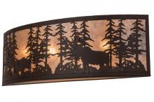 Meyda Blue 165993 - 36" Wide Tall Pines W/Bear & Moose Wall Sconce