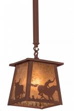 Meyda Blue 169617 - 7"Sq Cowboy & Steer Pendant