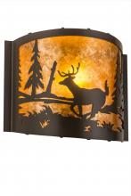 Meyda Blue 190527 - 12" Wide Deer at Lake Wall Sconce