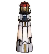 Meyda Blue 20536 - 9"H The Lighthouse on Marble Head Accent Lamp