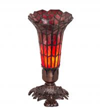 Meyda Blue 239057 - 8" High Stained Glass Pond Lily Victorian Accent Lamp