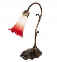 Meyda Blue 251845 - 15" High Seafoam/Cranberry Tiffany Pond Lily Accent Lamp