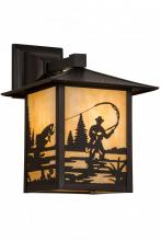 Meyda Blue 63713 - 9" Square Seneca Fly Fisherman Wall Sconce