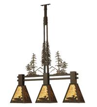 Meyda Blue 70028 - 30"L Loon Tall Pines 3 LT Island Pendant