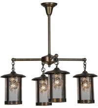 Meyda Blue 81057 - 30"W Fulton Winter Pine 4 LT Chandelier