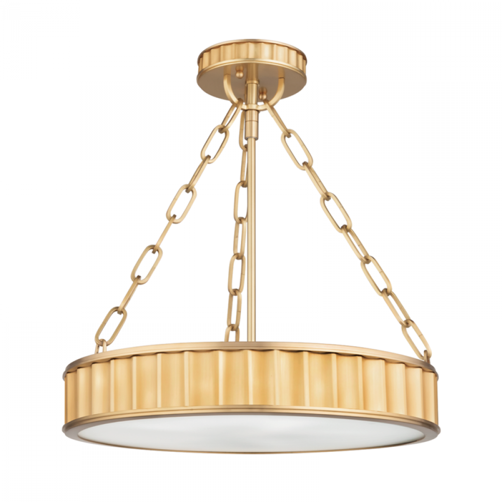 3 LIGHT SEMI FLUSH
