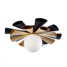 Varaluz 372S01MMBFG - Daphne 1-Lt Convertible Flush Mount/Sconce - Matte Black/French Gold