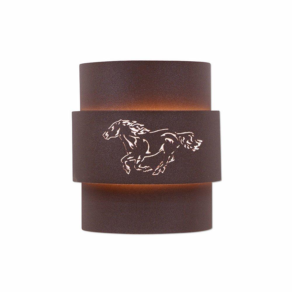Northridge Sconce Small - Horse Cutout - Rustic Brown Finish