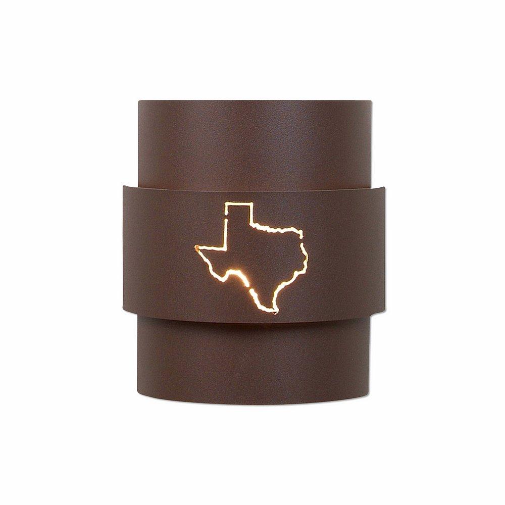 Northridge Sconce Small - Texas State Outline Cutout - Rustic Brown Finish