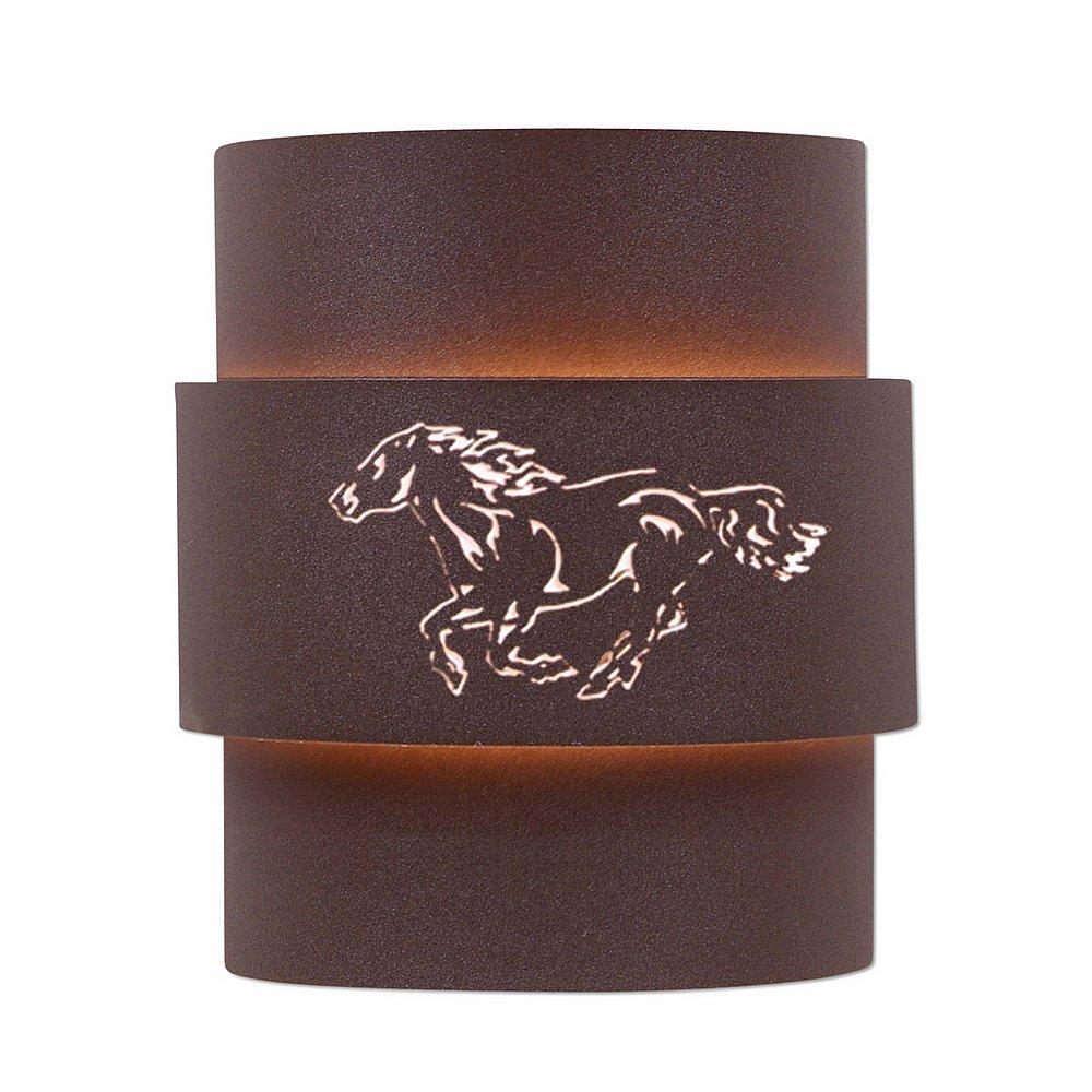 Northridge Sconce Large - Horse Cutout - Rustic Brown Finish