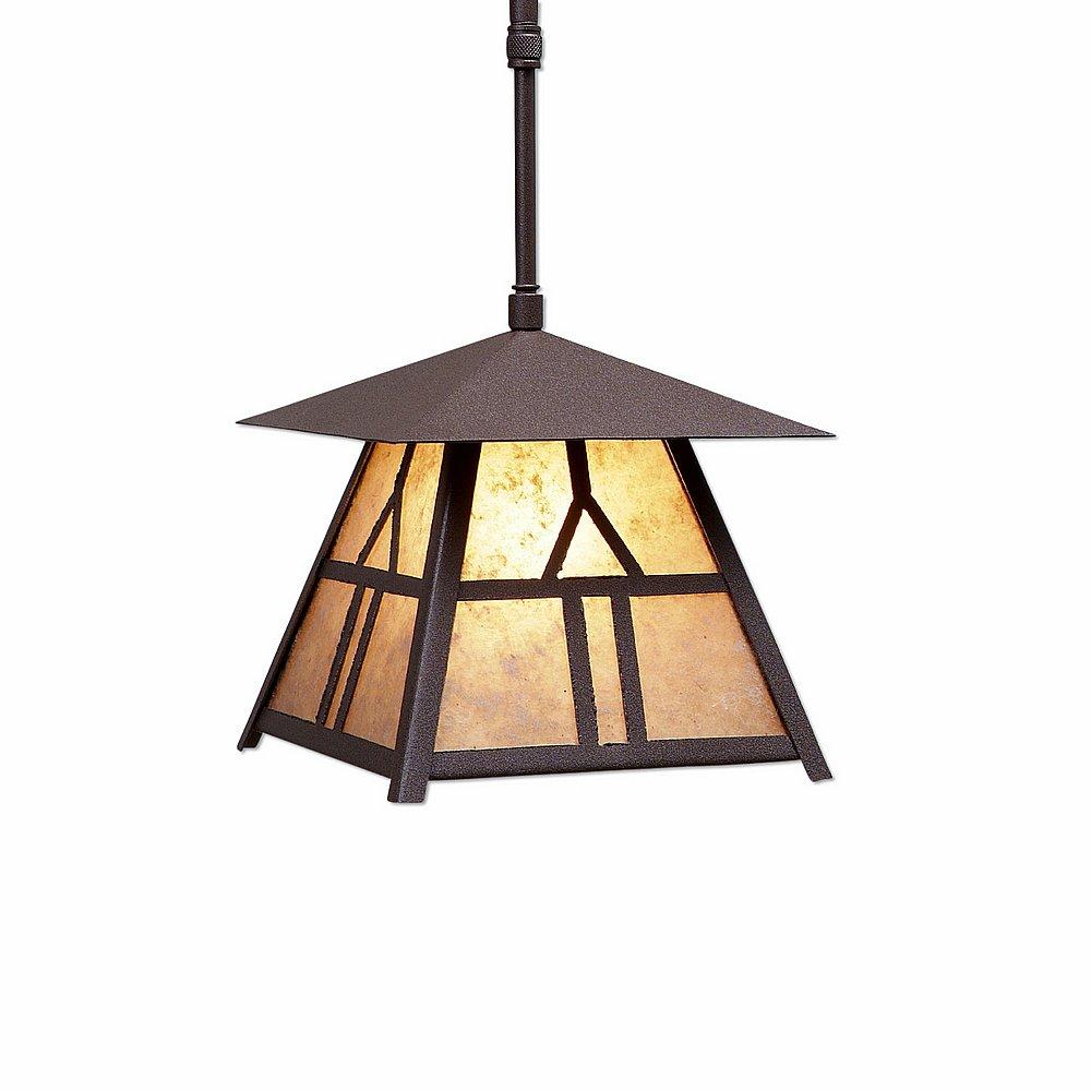 Smoky Mountain Pendant Extra Small- Westhill - Almond Mica Shade - Rustic Brown Finish