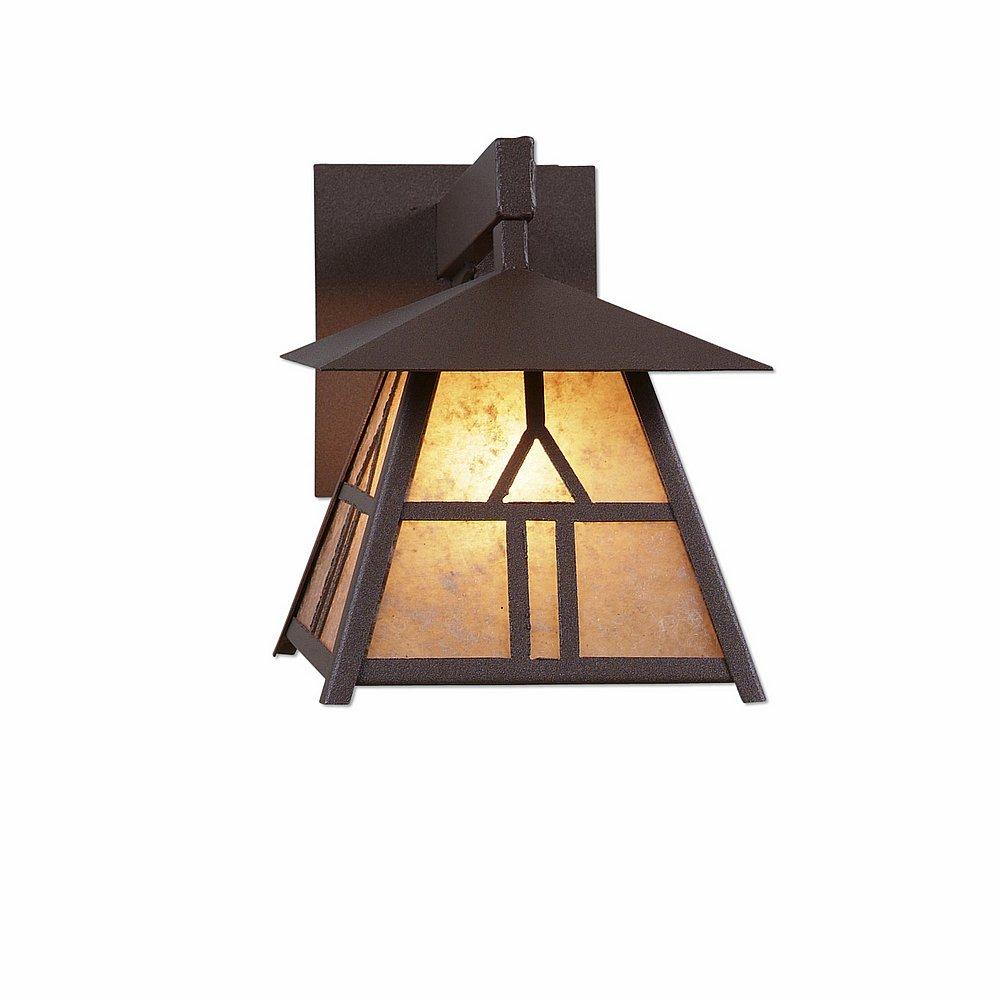 Smoky Mountain Sconce Extra Small - Westhill - Almond Mica Shade - Rustic Brown Finish