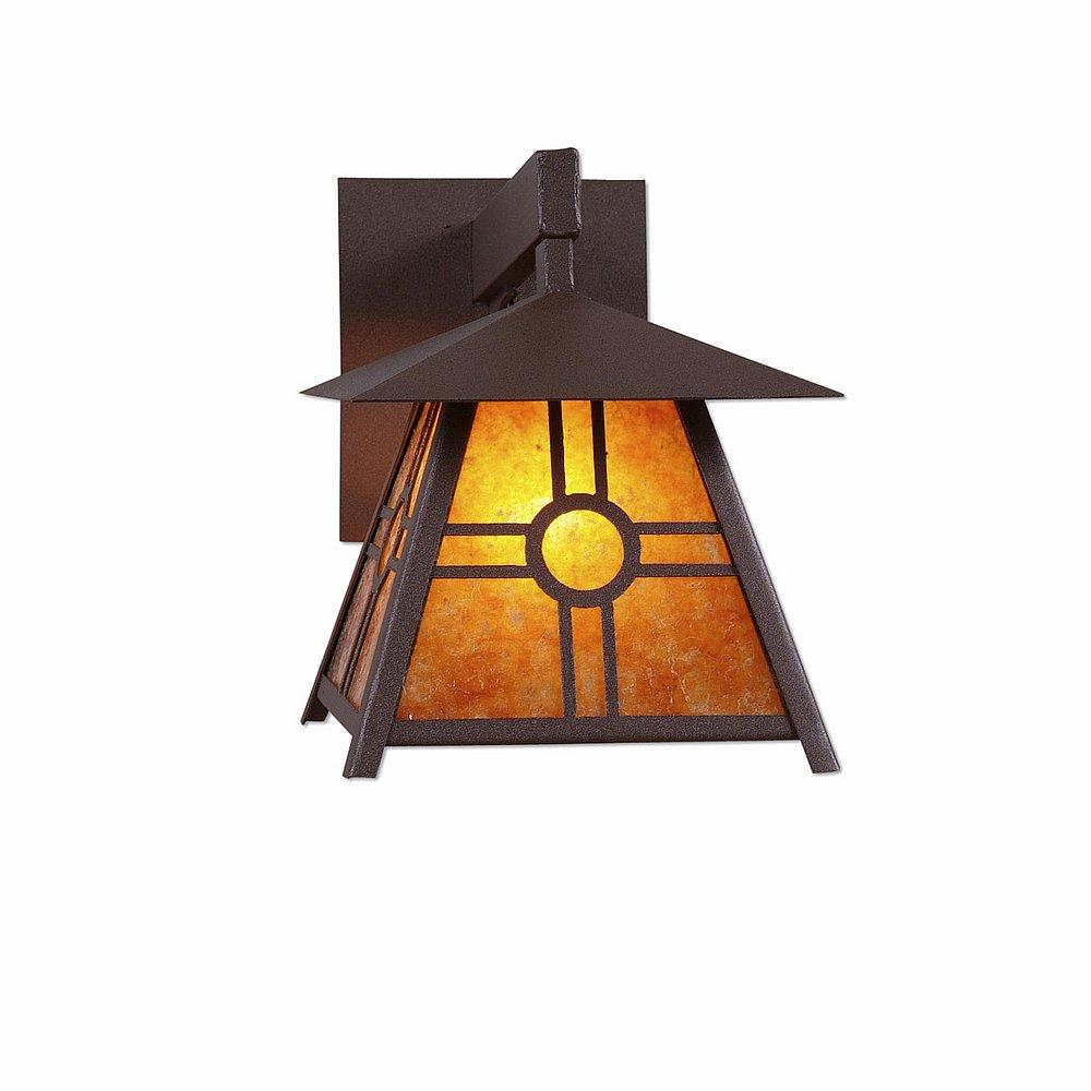 Smoky Mountain Sconce Extra Small - Southview - Amber Mica Shade - Rustic Brown Finish