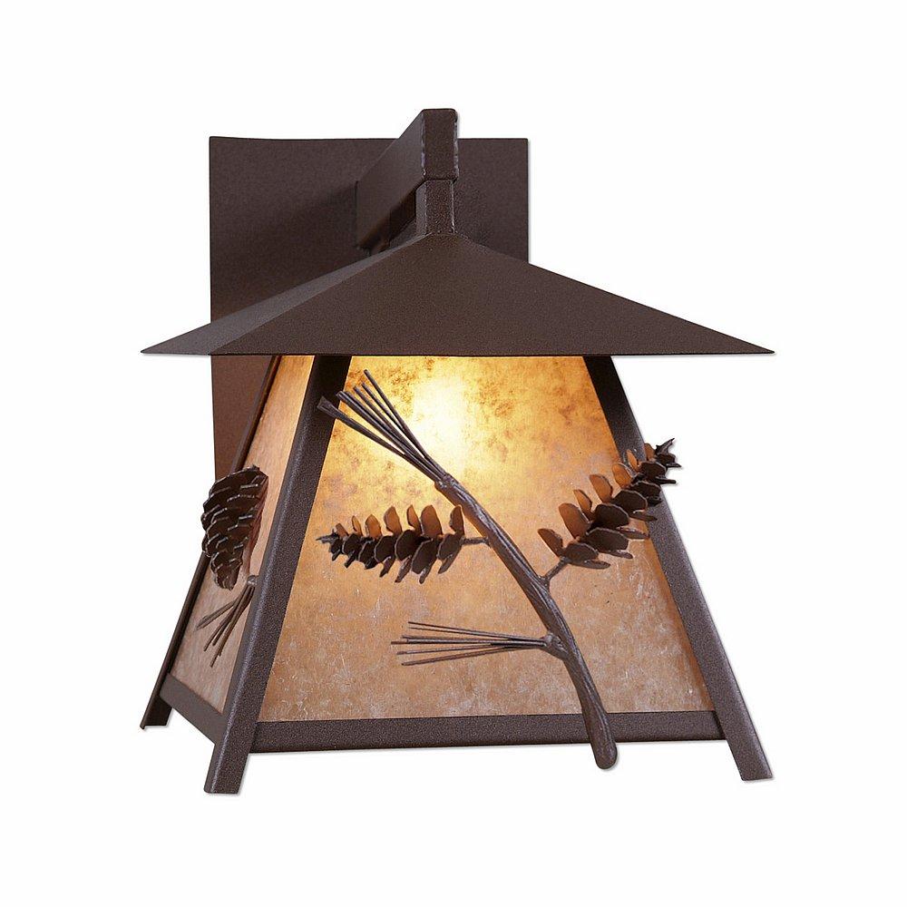Smoky Mountain Sconce Large - Pine Cone - Almond Mica Shade - Rustic Brown Finish