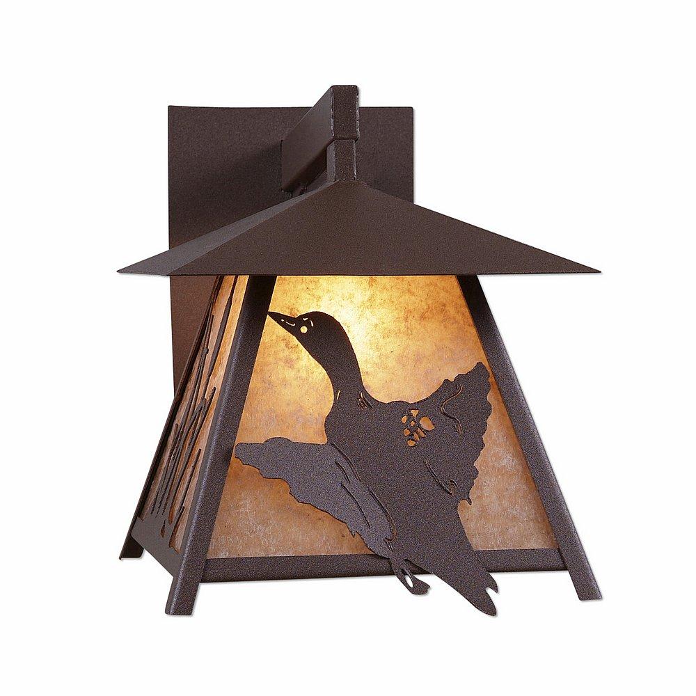 Smoky Mountain Sconce Large - Loon - Almond Mica Shade - Rustic Brown Finish