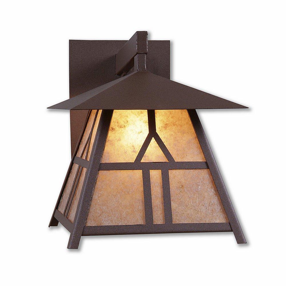 Smoky Mountain Sconce Large - Westhill - Almond Mica Shade - Rustic Brown Finish