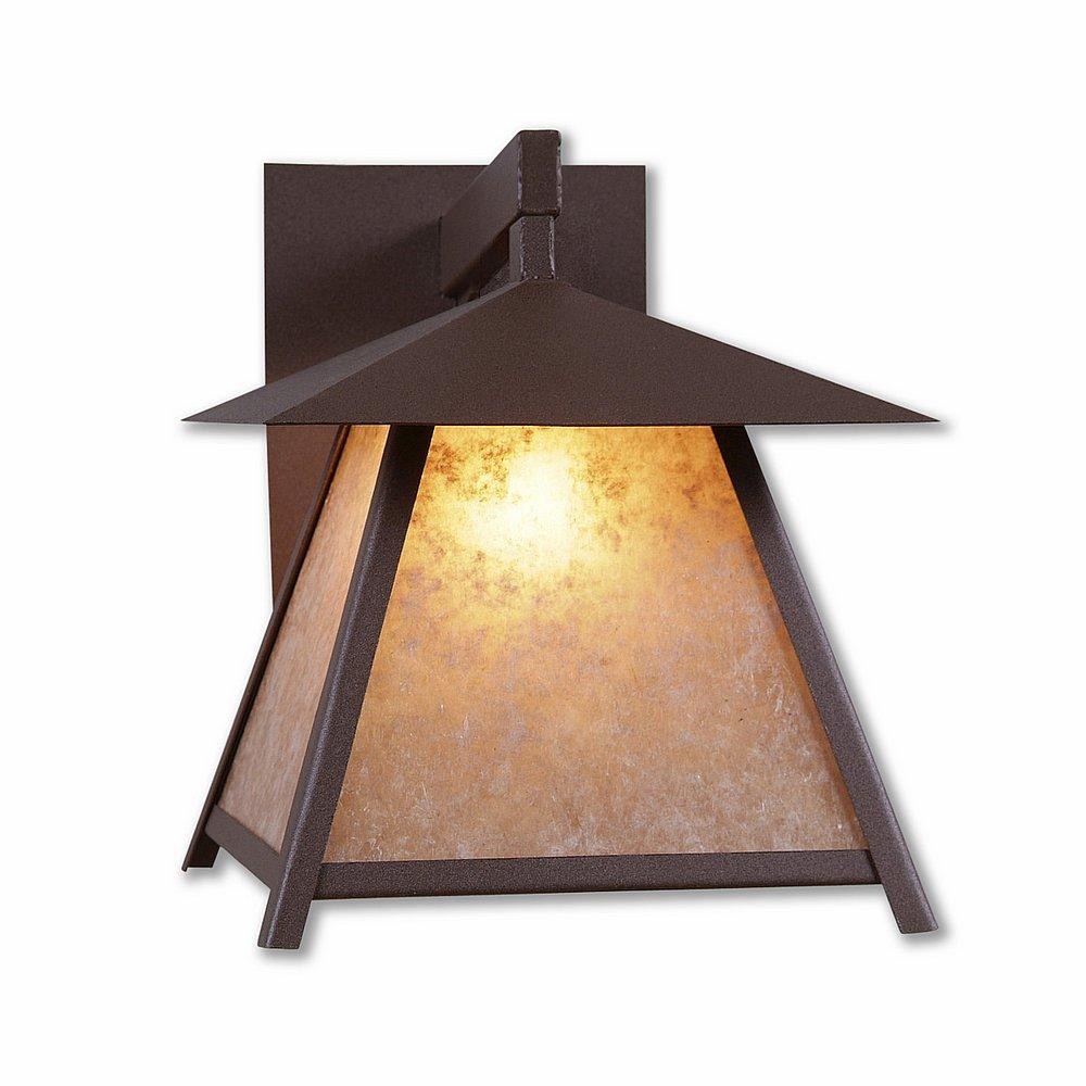 Smoky Mountain Sconce Large - Northrim - Almond Mica Shade - Rustic Brown Finish