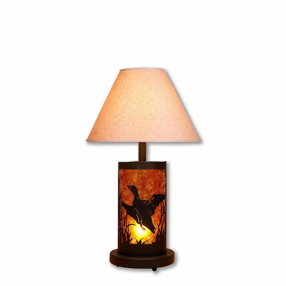 Cascade Desk Lamp - Loon - Amber Mica Shade - Black Iron Finish