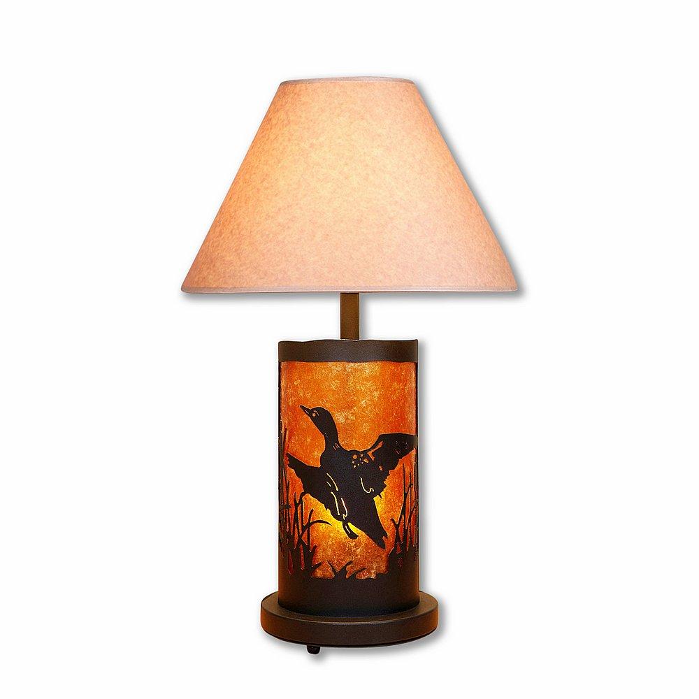 Cascade Table Lamp - Loon - Amber Mica Shade - Black Iron Finish