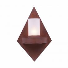 Avalanche Ranch Lighting A15001FC-02 - Wisley Diamond Sconce - Rustic Plain - Frosted Glass Bowl - Rust Patina Finish