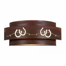 Avalanche Ranch Lighting A16286-02 - Northridge Double Sconce - Barbed Wire Horseshoe - Rust Patina Finish