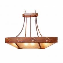 Avalanche Ranch Lighting A41139AL-HR-02 - Ridgemont Chandelier Oval - Bison - Almond Mica Shade - Rust Patina Finish