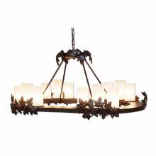 Avalanche Ranch Lighting A41305FC-28 - Wisley Chandelier Oval - Maple Leaf - Frosted Glass Bowl - Dark Bronze Metallic Finish