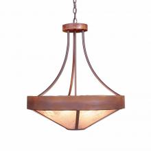 Avalanche Ranch Lighting A41901AL-HR-02 - Ridgemont Chandelier Small - Shade Bottom - Rustic Plain - Almond Mica Shade - Rust Patina Finish