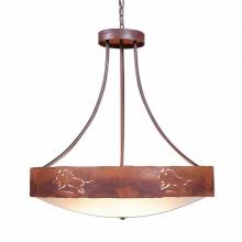 Avalanche Ranch Lighting A42139FC-HR-02 - Ridgemont Chandelier Medium - Bowl Bottom - Bison - Frosted Glass Bowl - Rust Patina Finish