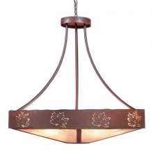Avalanche Ranch Lighting A42606AL-HR-02 - Ridgemont Chandelier Extra Large - Shade Bottom - Maple Cutout - Almond Mica Shade