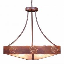 Avalanche Ranch Lighting A42639AL-HR-02 - Ridgemont Chandelier Extra Large - Shade Bottom - Bison - Almond Mica Shade - Rust Patina Finish
