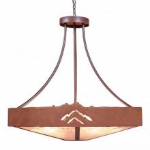Avalanche Ranch Lighting A42641AL-HR-02 - Ridgemont Chandelier Extra Large - Shade Bottom - Mountain - Almond Mica Shade - Rust Patina Finish