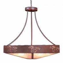 Avalanche Ranch Lighting A42659AL-HR-02 - Ridgemont Chandelier Extra Large - Shade Bottom - Horse Cutout - Almond Mica Shade